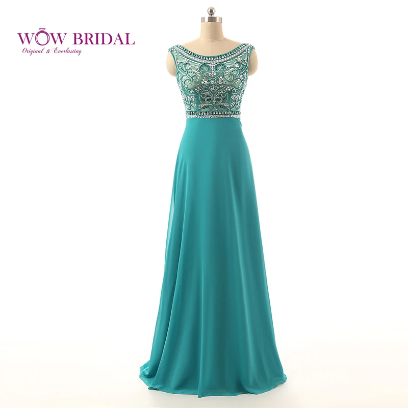 

Женское вечернее платье Wowbridal, из тафты, с вырезом лодочкой, вышивкой кристаллами и бисером, с открытой спиной, трапециевидного силуэта, со ш...