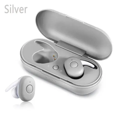 Серебристый Мини TWS Bluetooth 5,0 Наушники Беспроводные водонепроницаемые наушники с сенсорным управлением стерео спортивные наушники игровые наушники - Цвет: Серебристый