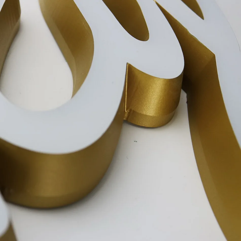 3D экологичный водонепроницаемый акриловый светодиодный знак золотой