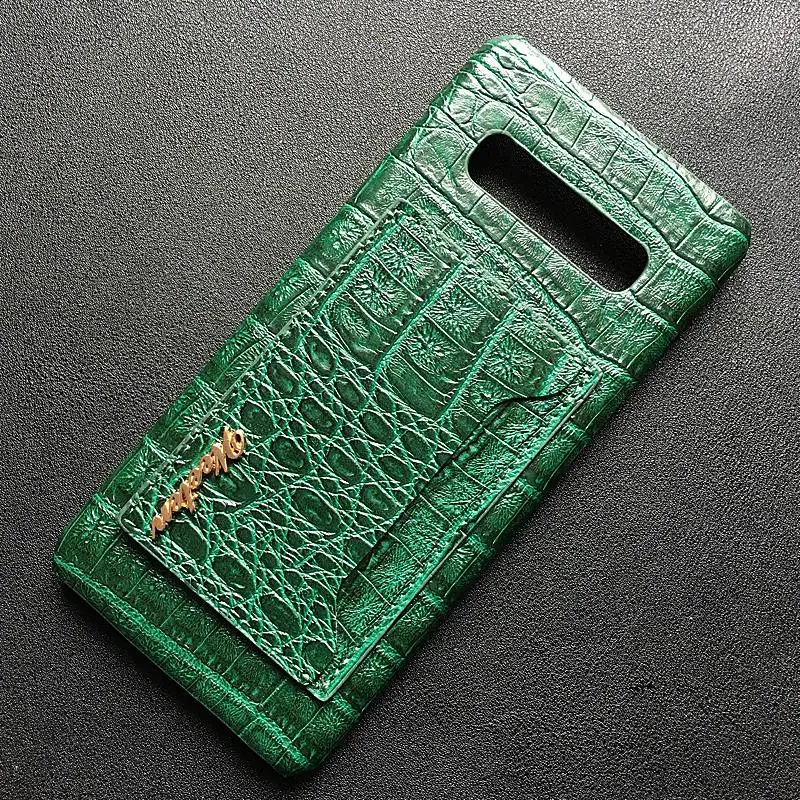 Green Роскошная крокодиловая кожа из искусственной кожи чехол для Samsung Galaxy S8 S9 S10 рlus Lite S10e чехол со слотами для карт и жесткая задняя панель из поликарбоната - Цвет: Green