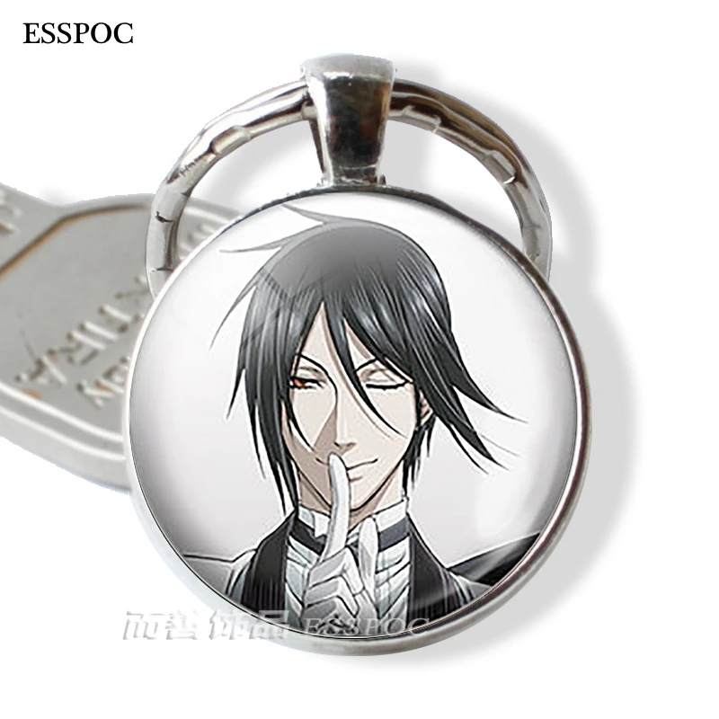 Черный Батлер металлический брелок Kuroshitsuji Ciel Phantomhive Sebastian Grell Madame Red Emblem Аниме Манга брелок для ключей - Цвет: as show