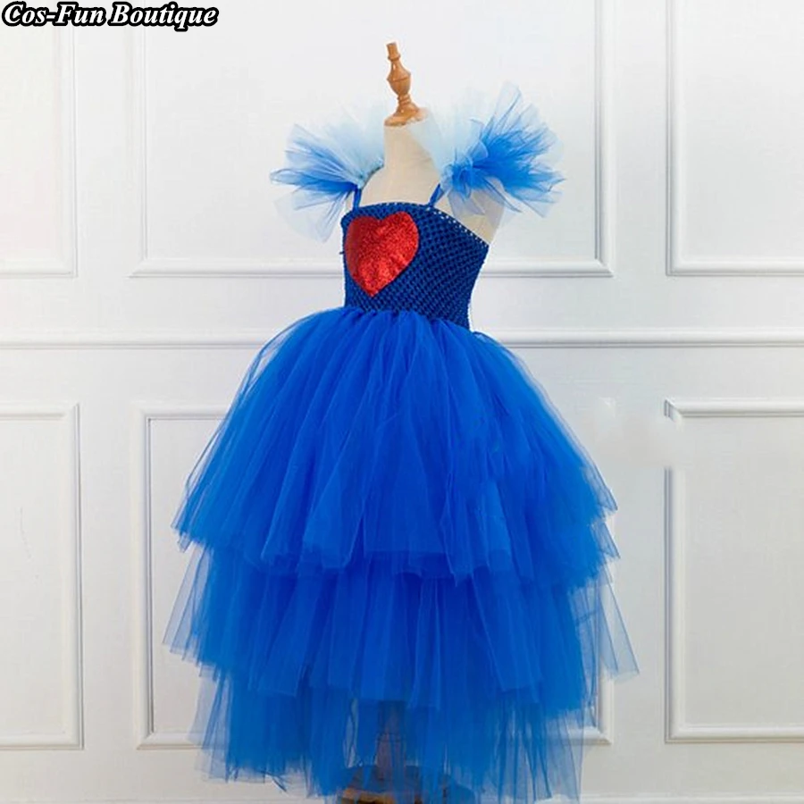 Платье-пачка ручной работы по щиколотку в стиле Потомки Эви Королевский синий