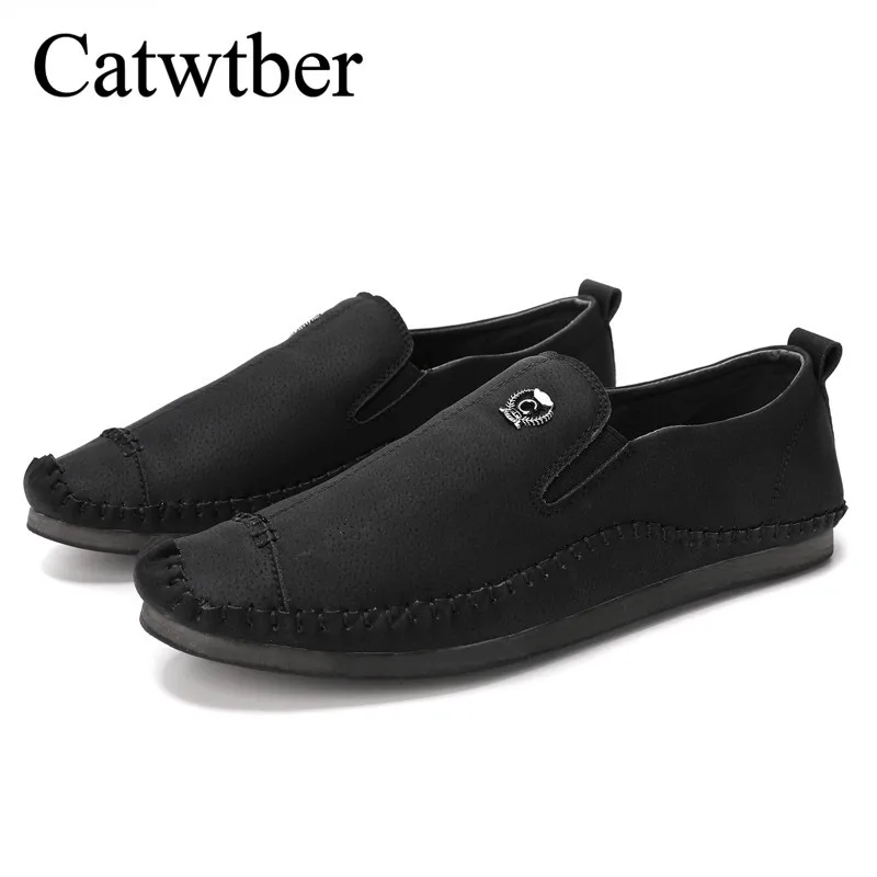 Catwtber Luxury Brand Leather Fashion Men Shoes Handmade Summer Autumn Winter High Quality Flats Moccasins Boat | Обувь