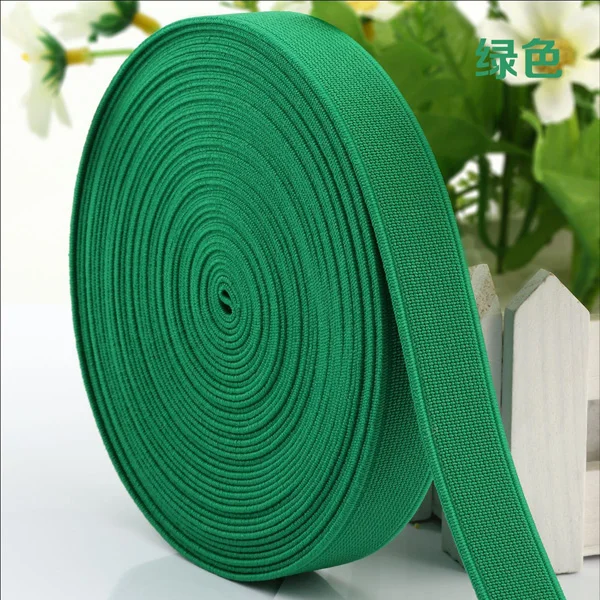 Green 15 мм/20 мм/25 мм многоцветная прочная высокоэластичная лента для рукоделия толщина 1,5 мм Швейные аксессуары для одежды и обуви 13 цветов - Цвет: Green