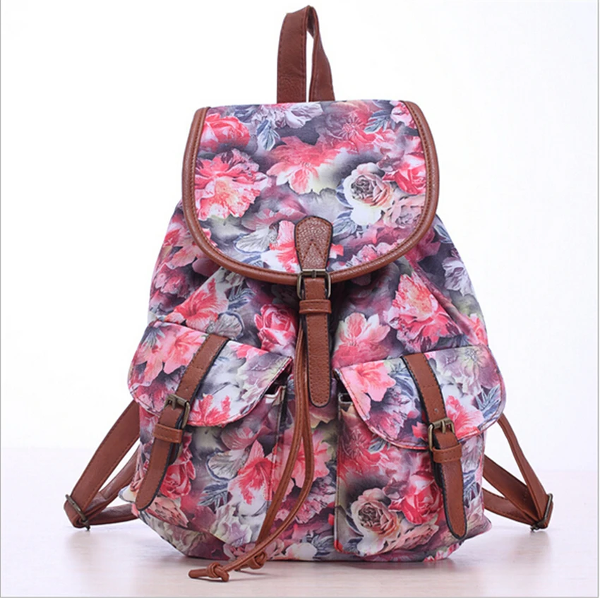 

Fashion Women Backpack Canvas Printing Backpacks Floral School Bags For Teenagers Girls Travel Bagpack Sac A Dos Bolsas Mochilas