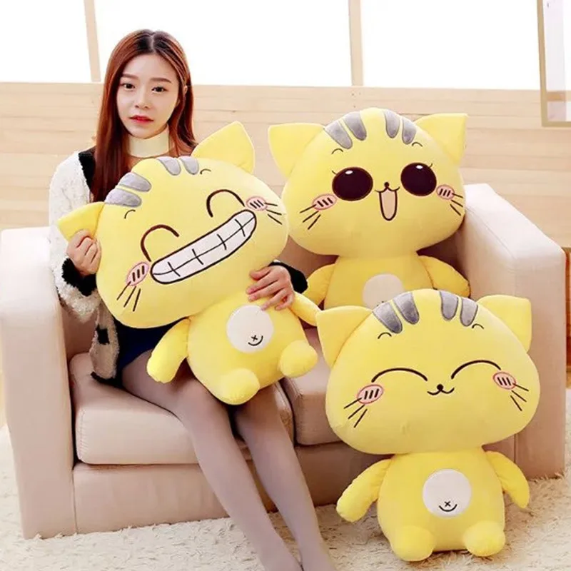 Новинка большая плюшевая игрушка в виде кошки Милая мультяшная Мягкая кукла для