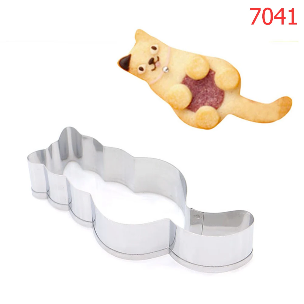 Кошка мультфильм печенья Резак Плесень нержавеющая сталь Форма Кухня Сделай Сам