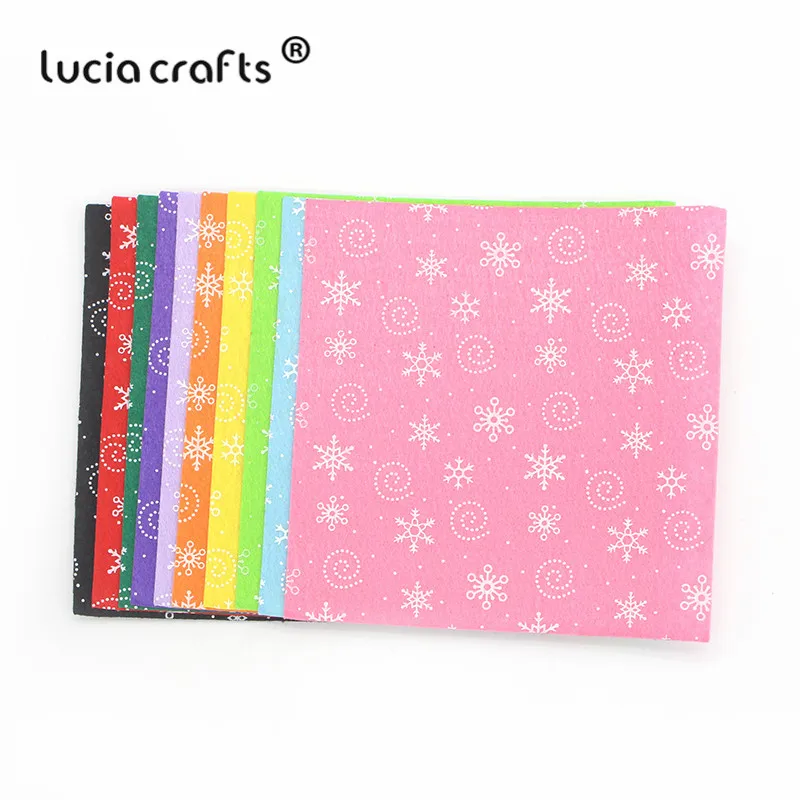 style 6 10pcs Lucia crafts 10 шт. 15*15 см полиэстер; нетканый войлочная ткань DIY Ручная работа шитье украшения Материал B0602 - Цвет: style 6 10pcs