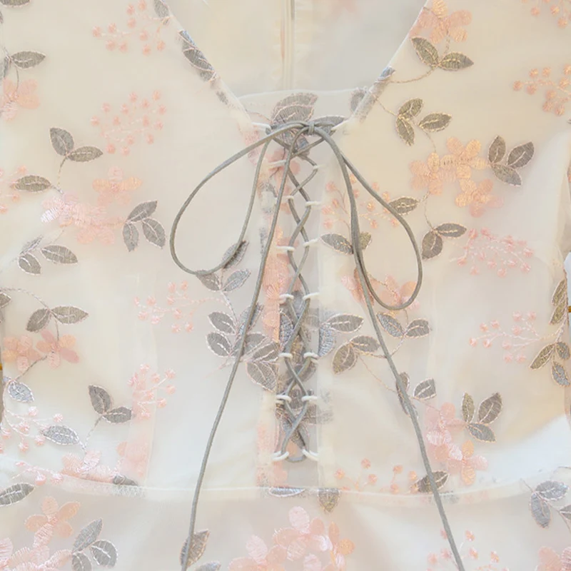 Летнее японское милое платье принцессы для девочек с вышивкой в стиле ретро