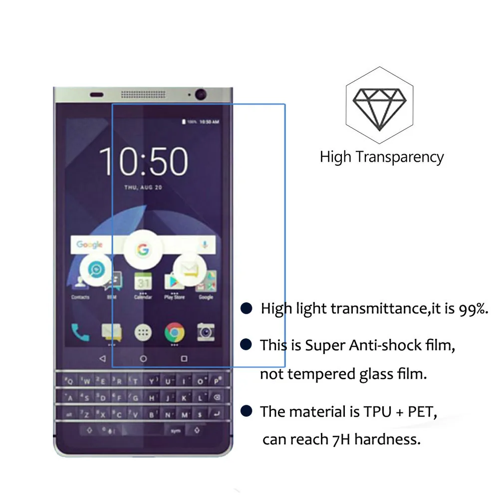 Для Blackberry Keyone / Mercury DTEK70 7H Противоударная мягкая защитная пленка из ТПУ