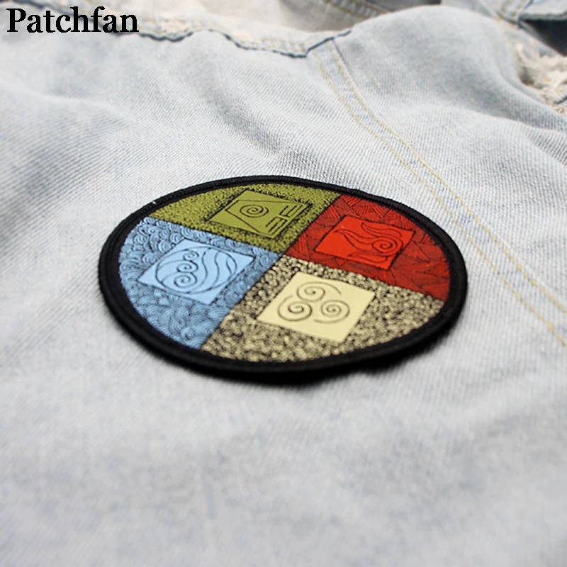 20 шт./лот Patchfan Аватар "Повелитель стихий" Аппликация термонаклейки рубашка одежда с вышивкой стикеры нашивка для одежды A2132