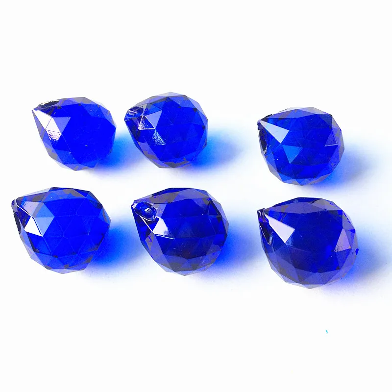 

10pcs/lot 20mm Blue Crystal Chandelier Ball (Free Rings) Suncatcher Prisms Pendants For Lighting Garland Strand Home Ornaments