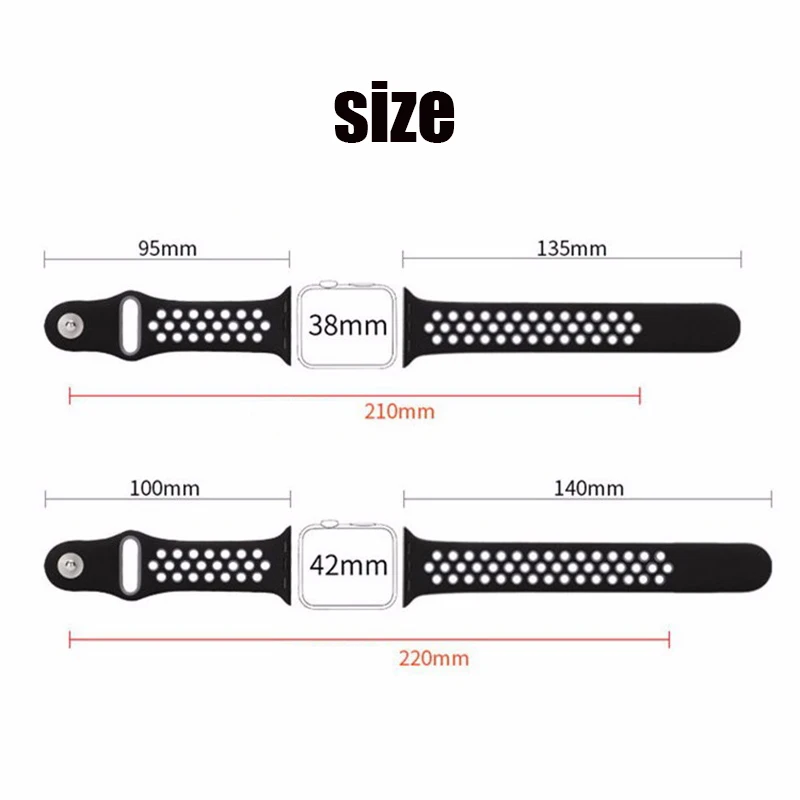 Rovtop силиконовый ремешок для Apple Watch Band Браслет часов аpple резиновый 4 3 2 спортивный