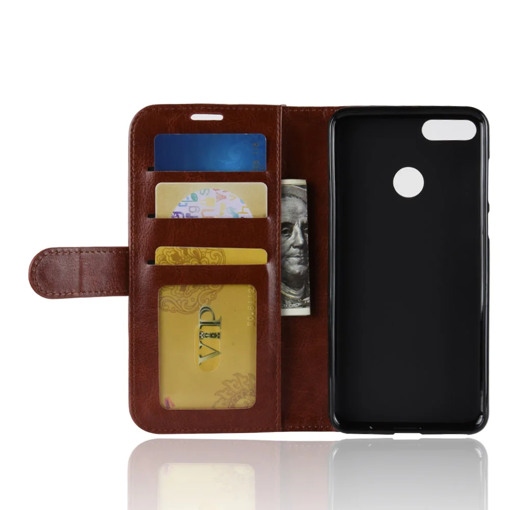 HUDOSSEN For Huawei Y9 2018 FLA-AL00 FLA-AL10 FLA-AL20 Luxury Flip Case Leather Back Cover Protective Phone Housing | Мобильные