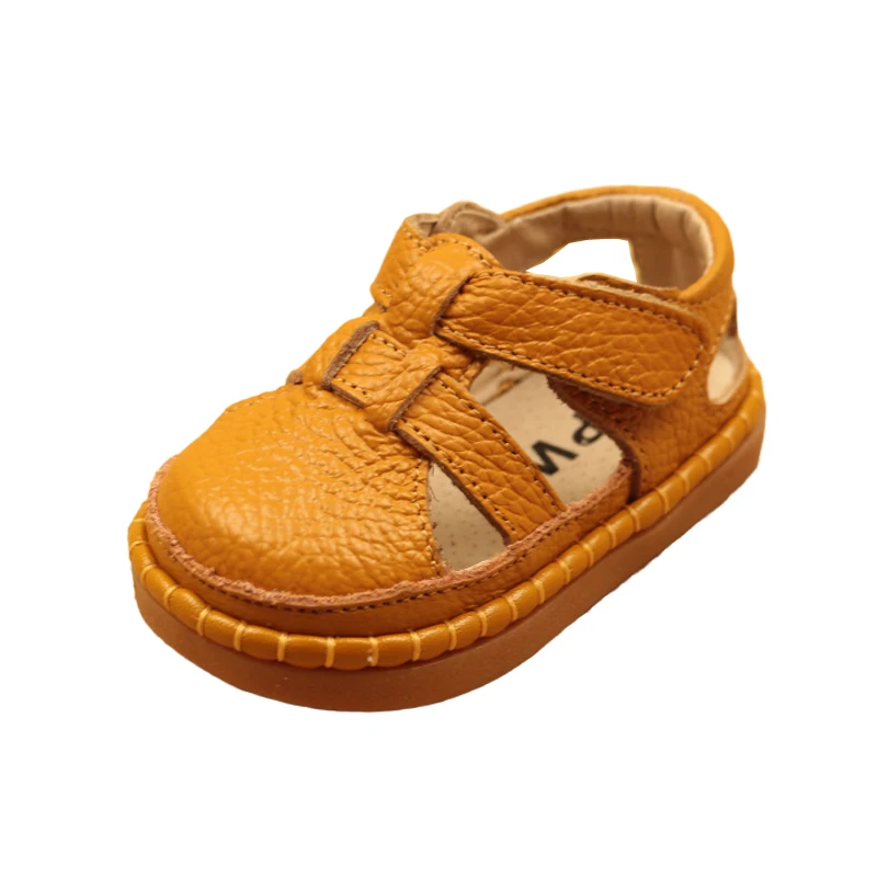 Летняя новая обувь для малышей кожаные детские сандалии с мягкой подошвой