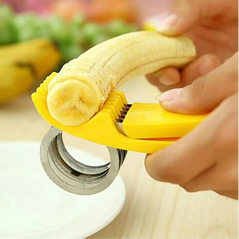 

Kitchen Tools For Cutting Fruits Ham Sausage Cutter Banana Cutter Stainless Steel Banana Slicer