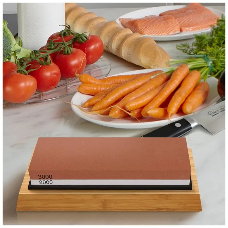 Точильный камень 3000 & 8000 двухсторонний точильный набор для ножей с нескользящей