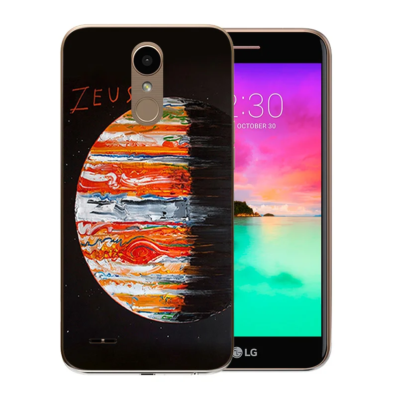 Luxury Flexible For LG K10 2017 Phoen Cases FOR M250 M250N X400 Coque Soft Silicone Space Moon Pattern Matte Back Cover |