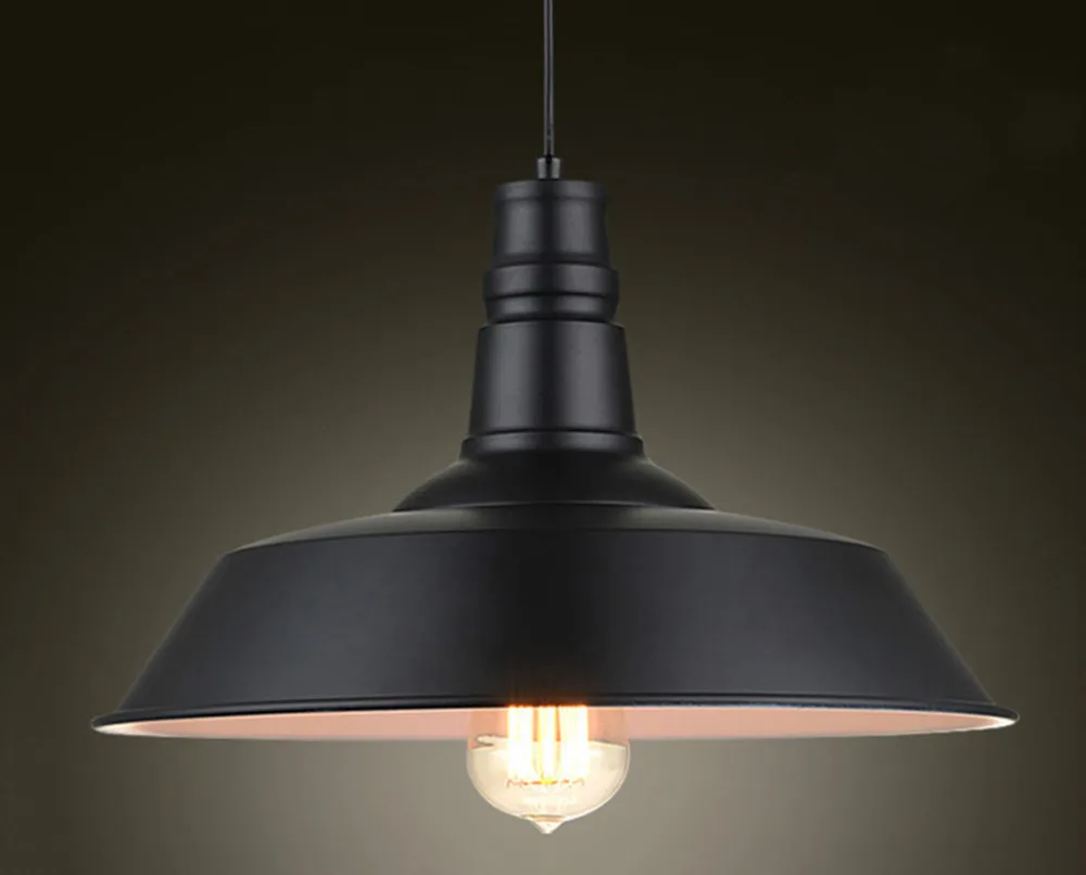 Винтаж кованого железа крышкой подвесной светильник s черный/белый промышленные