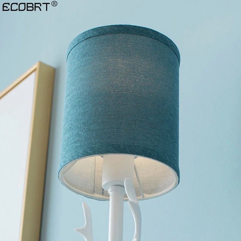 ECOBRT современный светодиодный настенный светильник креативный тканевый абажур