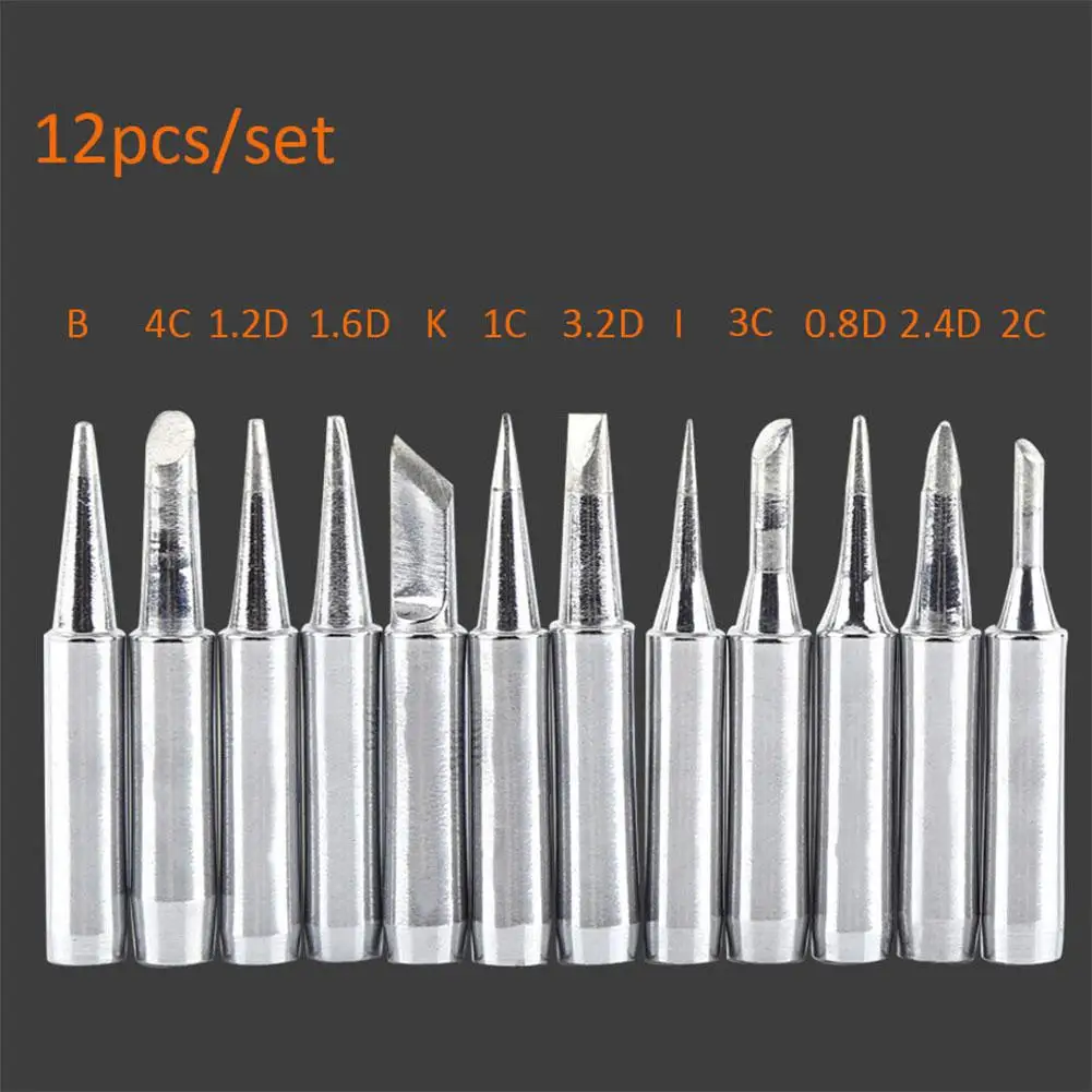 AKDSteel 12 шт. паяльник набор наконечников для Hakko Atten 900 M T 906 909 936 937 пайка TP