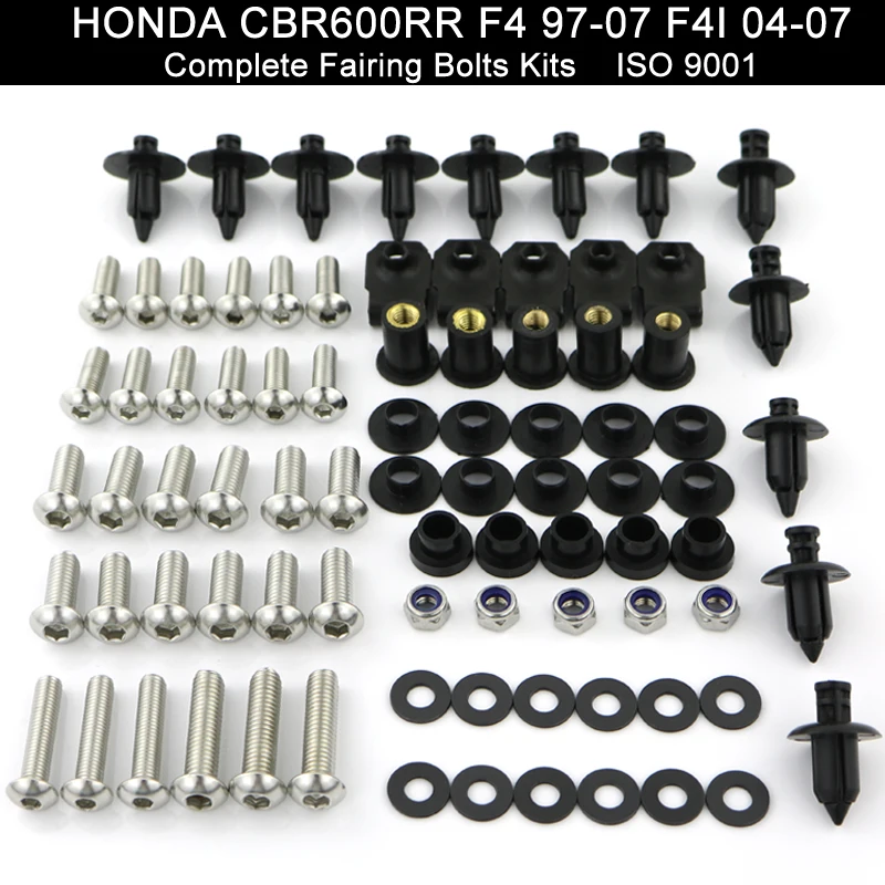 Подходит для Honda CBR600RR F4 CBR 600RR 1999 2007 F4i 2004 Полный Комплект болтов обтекателя из