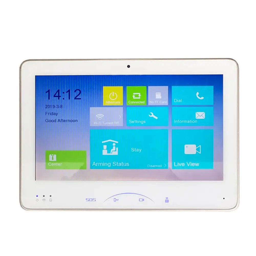 HIK multi-язык DS-KH8501-WT 10-дюймовый сенсорный экран крытый монитор, умный дверной звонок, видео-домофон, проводной дверной звонок, встроенным Wi-Fi камера