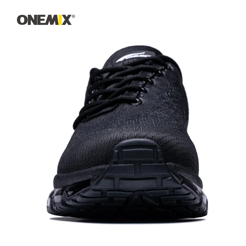 ONEMIX Air мужские кроссовки для женщин сетка полная ладонь Подушка спортивные кроссовки уникальная Обувь язык черный теннисные Спортивные кроссовки
