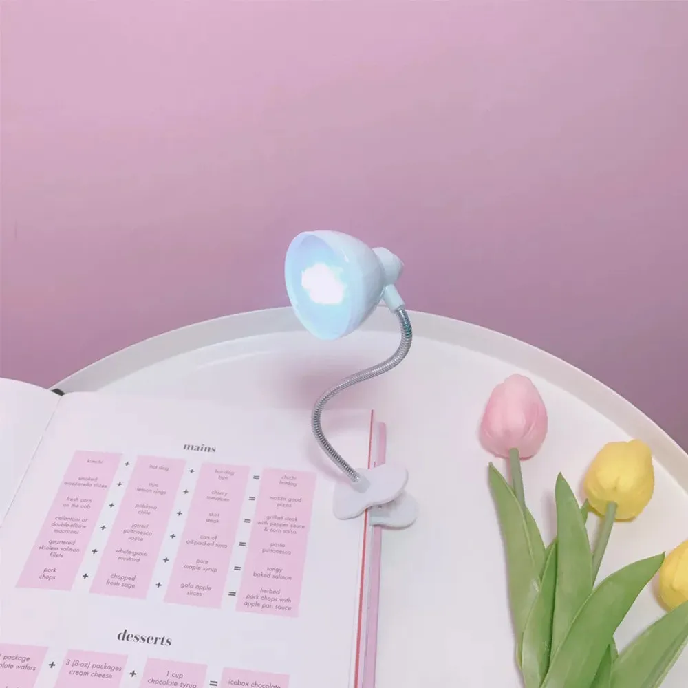 Настольная лампа удобная портативная для чтения книг светодиодная с зажимом