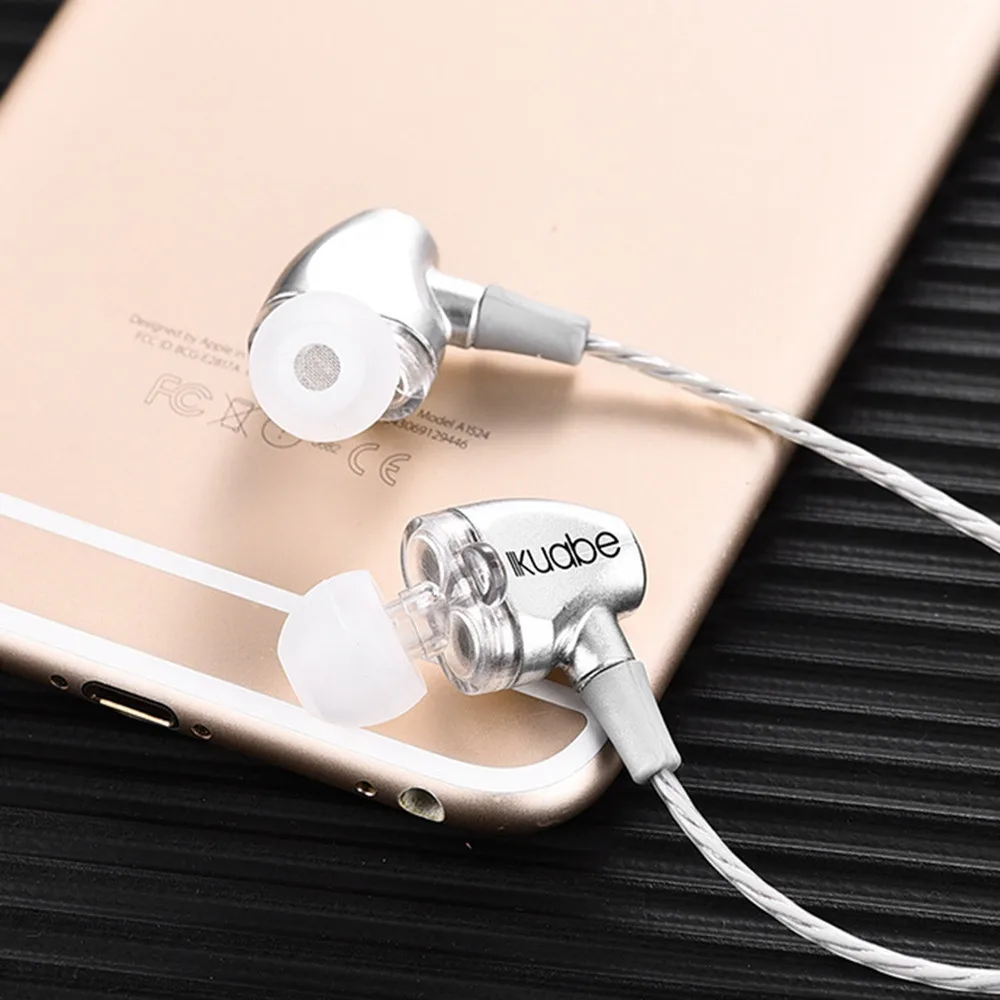 VOBERRY проводные наушники HIFI с двумя динамическими драйверами супер бас стерео