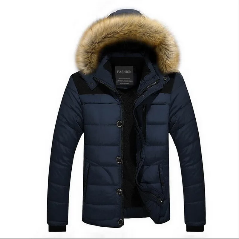VXO Brand Winter Jacket Men Parka Coat Men Down Keep Warm Fashion Men's fur collar hooded warm thick jackets FIT -30 'C
