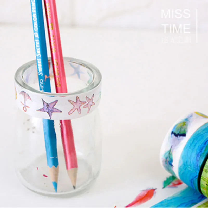 1 x цветная серия 1,5 см X 8 м Kawaii васи лента дети DIY Украшение дневника маскирующая лента для скрапбукинга инструменты