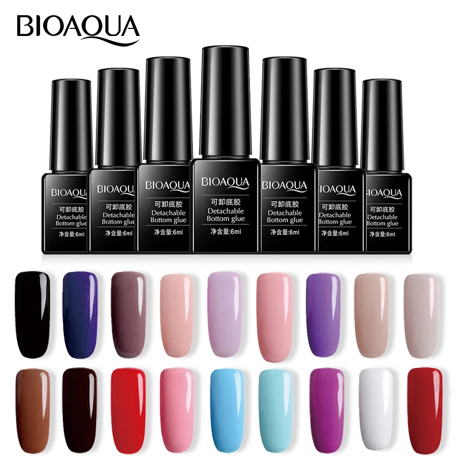 2019 BIOAQUA дизайн ногтей гель лак для Гибридный Sock Off Cuticle Oil UV набор верхнее Базовое