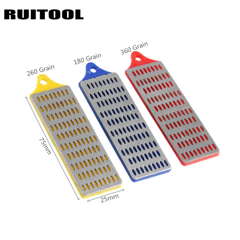 Набор алмазных точильных камней RUITOOL 3 шт. 180/260/360 зернистость алмазная пластина