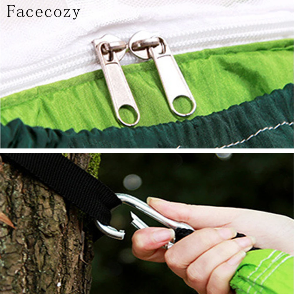 Facecozy открытый парашют с москитной сеткой гамак палатка Портативный Нейлон походный Кемпинг Сад путешествия охота Висячие качели кровать