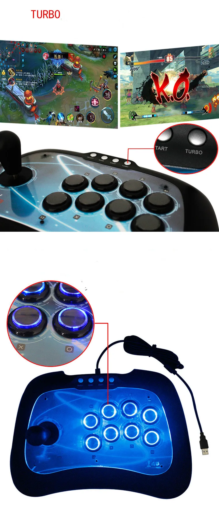 Cdragon USB Fighting Stick аркадный джойстик геймпад Кулисный контроллер для Android Plug And Play уличная игра Fighting