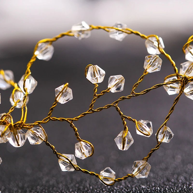 Свадебные Украшения Hairband Кристалл Золото Цветочные Tiara Головной Убор