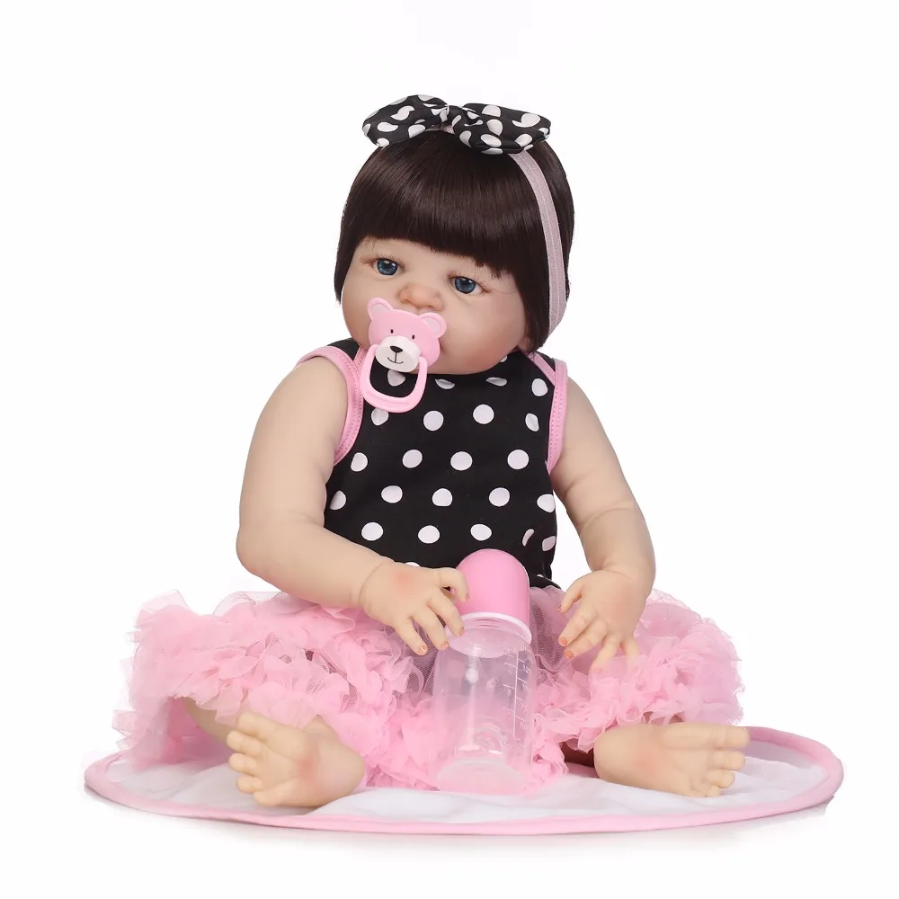 Горячая продажа 56 см силиконовые куклы для новорожденных девочек Reborn Can Bath Bebes Baby
