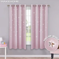 makehome hollow stars blackout curtains for kids bedroom living room three layers fabrics window curtains home decor stars tulle