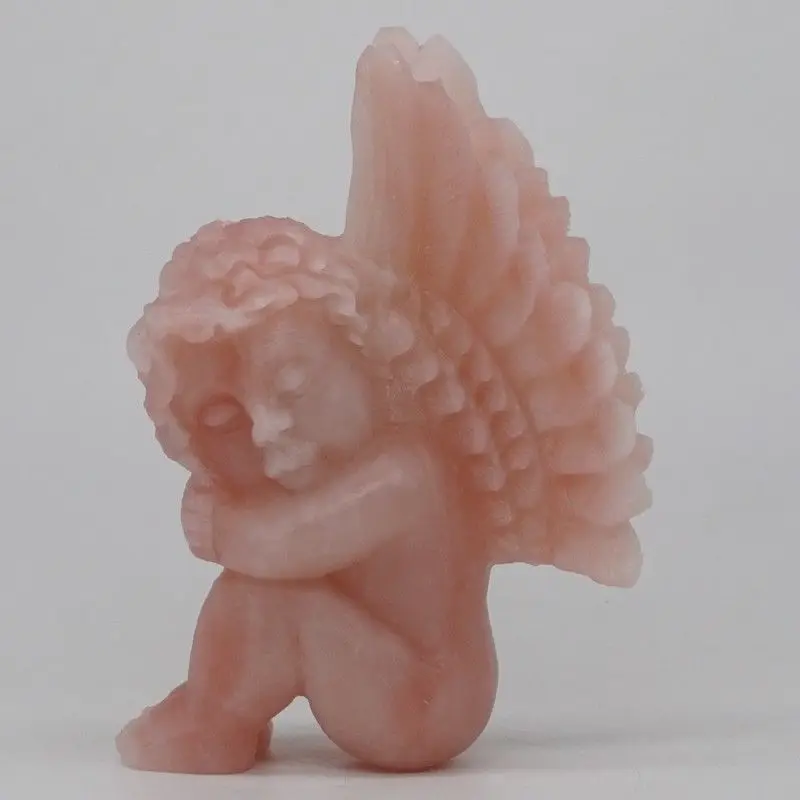 4 6 &quotCherub детские крылья ангел статуя натуральный драгоценный камень розовый