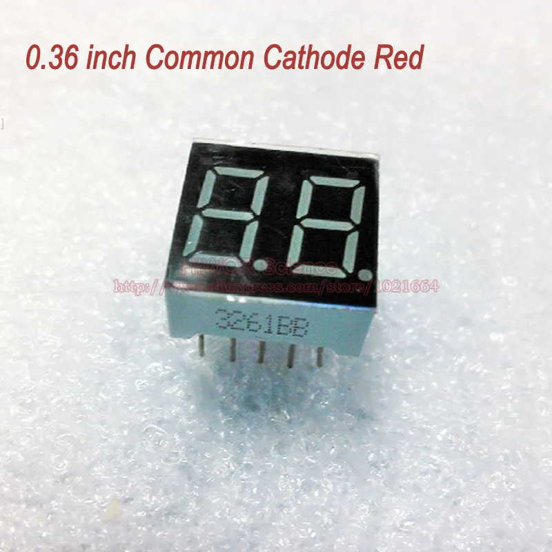 (10pcs/lot) 10 Pins 3621AR 0.36 Inch 2 Digits Bits 7 Segment Red LED Display Common Cathode Digital | Электронные компоненты и