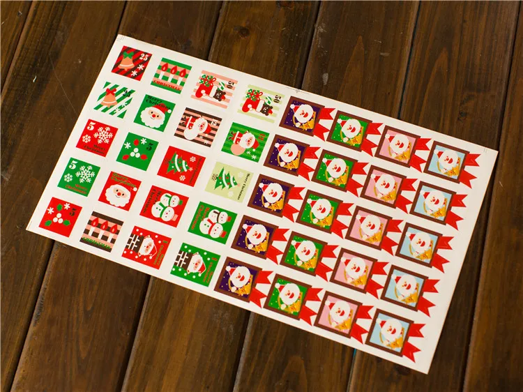40 шт./лист с рождеством Санта Клаус снеговик Уплотнительная наклейка значки