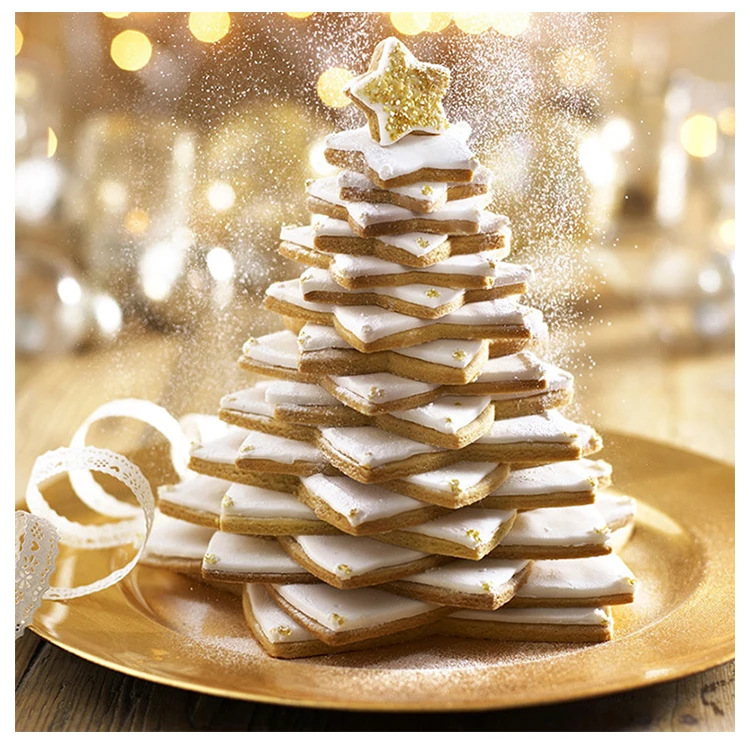 6Pcs/set Christmas Tree Cookie Cutter Stars Shape Fondant Cake Biscuit Mold 3D Decorating Tools baking tool | Дом и сад