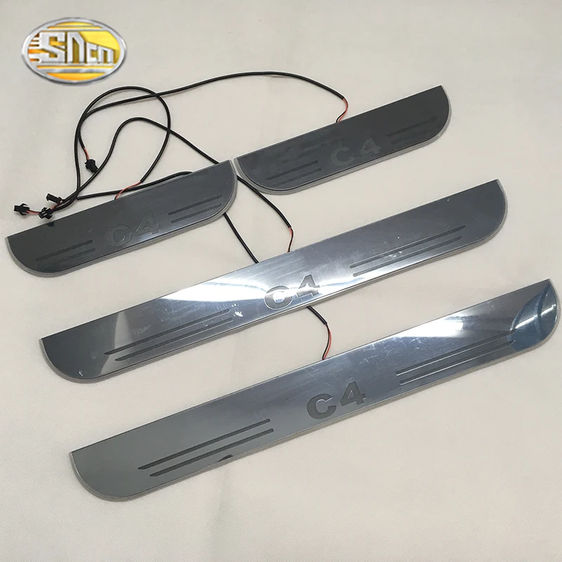 

SNCN Led door sill For Citroen C4 Door scuff pedal door threshold wearproof courtesy blinking lights