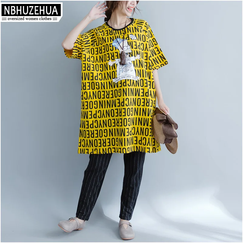 4XL 5XL 6XL Плюс Размер Женщин Одежда 2017 Лето Harajuku Хиппи Рубашка Письмо Печатные