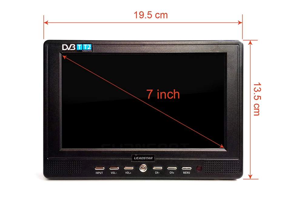 LEADSTAR D768 7 дюймов Портативный ТВ DVB-T2 ATSC tdt цифровой и аналоговый мини маленький автомобильный тв-телевизор Поддержка USB TF MP4 H.265 AC3