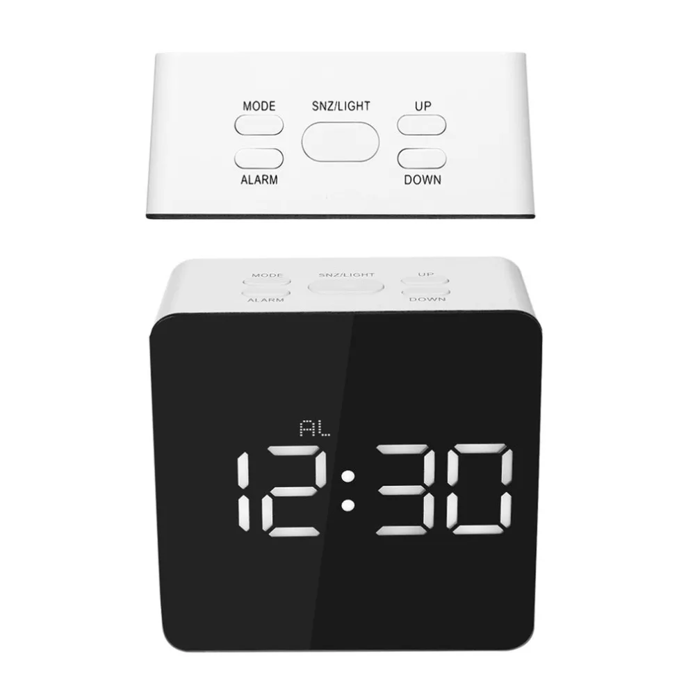Multifunctional Digital LED Alarm Clock With Temperature Snooze Square Shape Mirror 2 Light Luminescence Level 2018 TS-S70 | Дом и сад