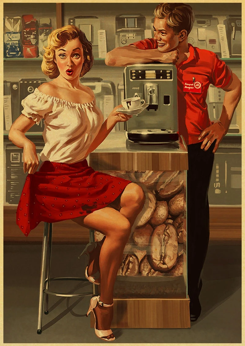 D055 PINUP девушки плакат/Декор стены/декоративная живопись/крафт-бумага/Бар плакат/Ретро плакат - Цвет: D055