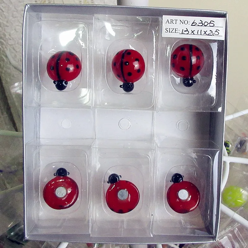 Бесплатная доставка на заказ большое Murano Стекло Божья коровка статуя фея садовые