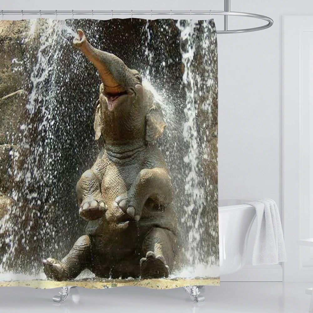 

flower elephant bath curtain shower for bathroom shower curtain polyester drop shipping shower curtain kids